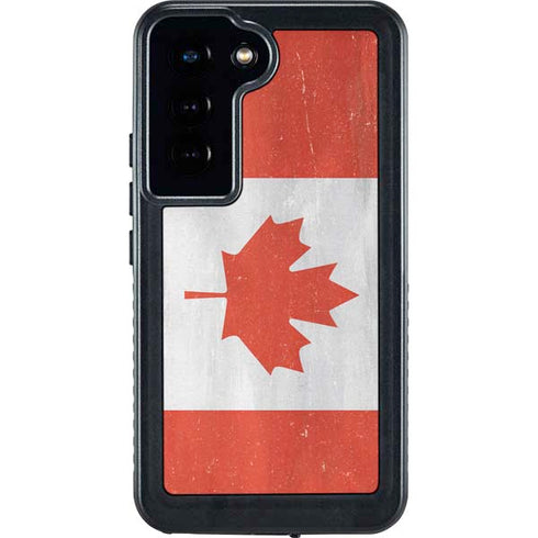 Canada Flag Distressed Galaxy S23 Waterproof Case